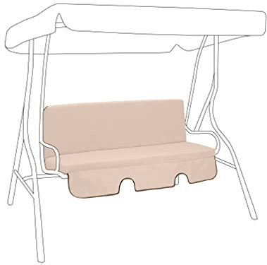 Gardenista Garden Swing 3 Seater Hammock Bench Cushion | Canopy Outdoor Patio Furniture Replacement Cushion Seat Pad | Water Resistant Seat and Back Cushion | Soft Comfy and Durable (Stone)