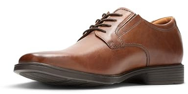 Clarks Men's Tilden Plain Derbys, Brown Dark Tan Leather, 7.5 UK