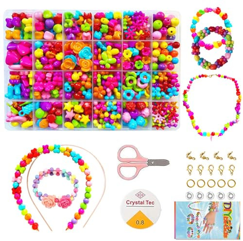 Vytung 24 Arten Bunte Baby Stringing Perlen Spiel Schnürsystem Perlen Beads Spielzeug DIY Perlenschmuck für Kinder zum Basteln von Schmuck Ketten Armbändern(color5#)