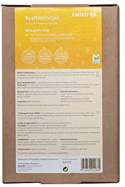 EMIKO KraftReiniger 5 Liter Bag in Box, kraftvolle biologische Reinigung für den ganzen Haushalt mit erhöhtem Anteil Waschnussextrakt, Essig und Alkohol