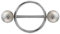 eeddoo® Stahl - Nipple Shield - Sandgestrahlt (Piercingschmuck Intim Brustwarze Brust silber für Damen und Herren)