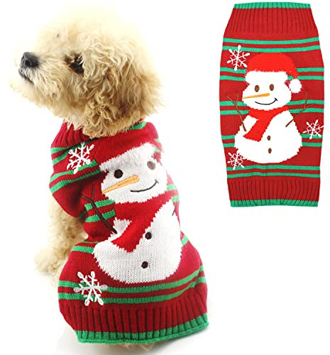 DELIFUR Hunde Schnee Schneemann Pullover Weihnachten Hundeurlaub Pullover für kleinen Hund und Katze (Schneemann, 3XL)