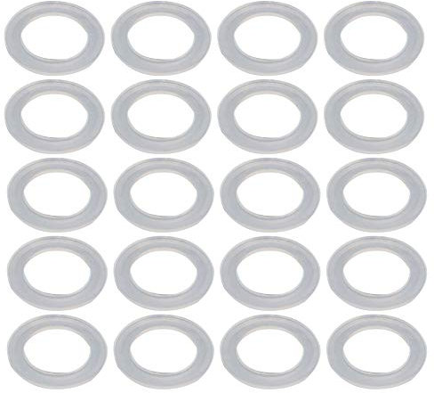Othmro Lot de 50 rondelles plates en nylon M14 22 mm OD 14 mm ID 1,2 mm d'épaisseur pour robinet, tuyau d'eau, transparent