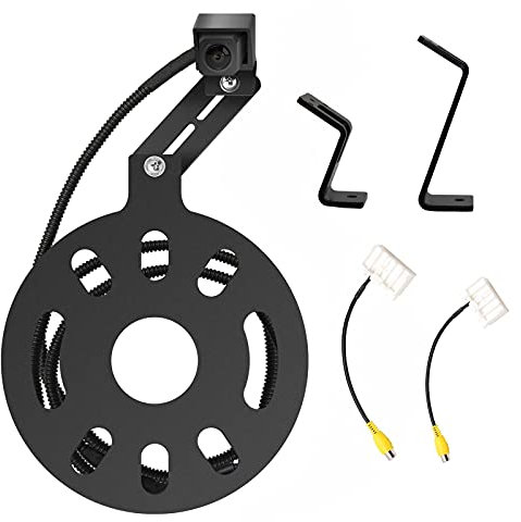 RED WOLF Reserverad-Rückfahrkamera für Jeep Wrangler JK JKU Rubicon Commander Patriot Liberty Fahrzeuge 2007–2018 Truck Rückfahrkamera mit Werksradio RCA Uconnect Adapter (Plus)