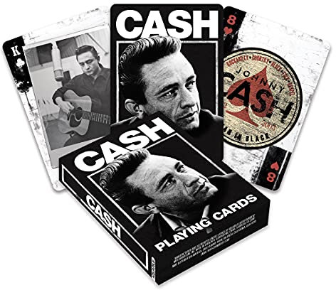AQUARIUS Johnny Cash Playing Cards - Johnny Cash Themed Deck of Cards for Your Favorite Card Games - Officially Licensed Johnny Cash Merchandise & Collectibles - Poker Size with Linen Finish