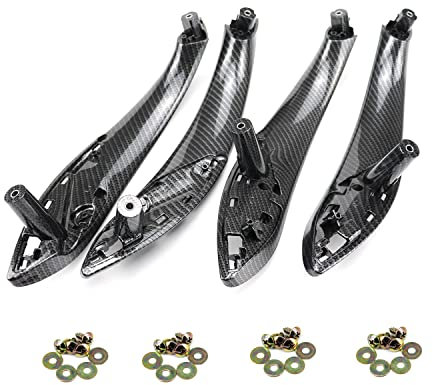 FEXON BMW Türgriffe Ersatz für Serie 3 F30 Serie 4 Innentürstützverkleidung Zuggurt Armlehne Halterungs-Kit für 2012–2018 BMW 320 328 330 335 und 2014–2017 BMW 428 435 51417279311 Kohlefaser