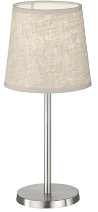 Kleine FHL easy! Tischleuchte EVE Silber mit Stoffschirm Leinen Beige Ø 14 cm