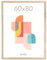 ACAZA Cadre Bois 60x80cm Chene, Pour Photos, et Posters, En Bois MDF et Verre Plexi, Couleur Chene Clair