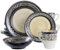 Elama Desert Sand Geschirr-Set, Steingut, 16-teilig, Braun