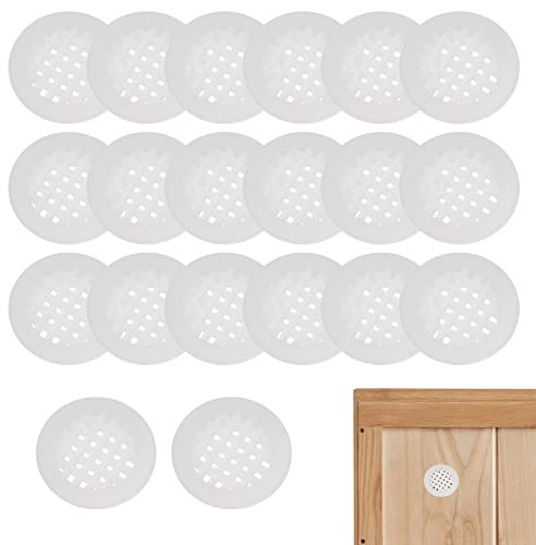 Rejilla de Ventilación Redonda de Plástico,Rejilla Ventilación Redonda,Rejilla ventilación para Armario,Orificios de Malla de Ventilación Redondos,para Ventilación de Cocina,Baño,Armario,Blanco,20 Pcs