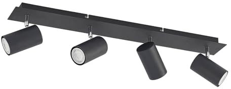 Lindby Strahler Joffrey (Modern) in Schwarz aus Metall (4 flammig, GU10) - Deckenlampe Deckenleuchte Lampe Spot Wohnzimmerleuchte
