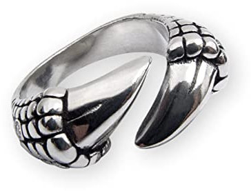 Fly Style Damen Herren Ring 316L Edelstahl Ring - Drachen Claw - Gothic Ring, Ring Grösse:19.1 mm