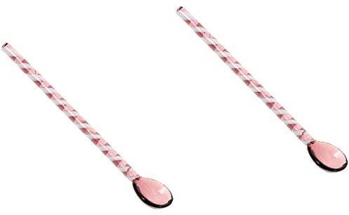 UPKOCH 2piezas Cuchara De Vidrio Para Café Mango y Diseño Ergonómico Para Mezclar Bebidas y Postres Cucharilla De Colorida y Práctica Para Uso Diario