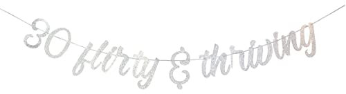 StarsGarden 30 Flirty & Thriving Banner – Talk Thirty to Me Banner It's My Funny Fabulous 30 Banner – Dirty 30th Birthday Banner Dekorationen – Endlich 30 Meilenstein Happy Birthday Dekorationen