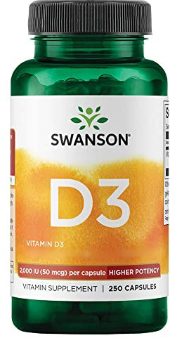 Swanson, Vitamin D3 50mcg (2000 IU), Depot, 1 Capsule Every 2 Days, 250 Capsules, Highly Dosed, Soy Free, Gluten Free, GMO Free