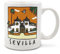 TBOC Tasse Petit Déjeuner des Porcelaine [Real Maestranza] Mug Souvenir Séville Andalousie Espagne | Idee Cadeau Original Personnalisé Mug Café Fete Ville Moderne