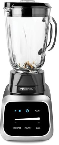PowerXL Smart Pro Blender, BL6018, tecnología de detección inteligente para mezclas suaves, frappés, salsas, 1800 vatios y 68 onzas. Jarra de vidrio