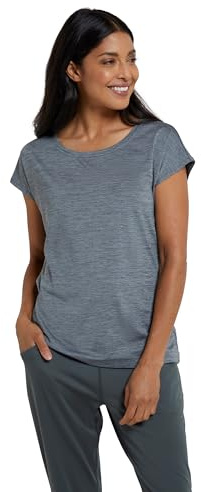 Mountain Warehouse Panna II Womens UV Loose T-Shirt - Relaxed Bit with Iso Cool Fabric, Activewear - Spring Summer Running, Cycling, Outdoors, Hiking & Walking Grey Women's Size 14