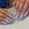 MouyouGlow Press on Nails Lang,Ballerina Cute Kawaii Leopard French 3D Kitty Charms Carton Diamant Bow Tie Schleife Fliege Gyaru Fake Nails mit Nagelkleber,Y2k Coquette Künstliche Fingernägel