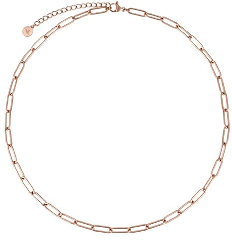 BONNYBIRD® Gliederkette Rosegold Damen Kette Rosegold ohne Anhänger Gliederkette Rose Gold Edelstahl Glieder Kette Rosegold Kette ohne Anhänger