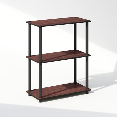 Furinno Turn-N-Tube Estantería 3 Niveles 11,6x23,6x29,6 para Salón Dormitorio Oficina Cerezo Oscuro