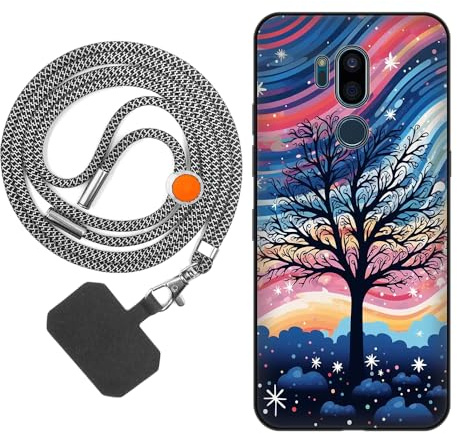 vingarshern Handyhülle Kompatibel mit LG G7 ThinQ Hülle Silikon Rückseite mit Muster Design,Weich Stoßfeste Anti-Kratzt Schutzhülle mit Handykette/Umhängeban,Bild*07