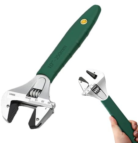 Ratchet Wrench - Steel Adjustable Wrench | Cable Gland Nut Wrench with Scale - Large High Carbon Wrench with Graduated Markings Household Adjustable Wrench in Steel with Scale