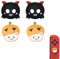 Lot de 4 Capuchons de Pouce en Silicone pour Nintendo Switch/OLED/Switch Lite, avec Design antidérapant pour Manette Joy-Con, chat et diable citrouille d'Halloween