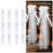 SMTCM 12er-Set Hochzeitsschleifen mit Tüllschwänzen Weiß Lange Stuhlschleifen Tüll Hochzeitsgang Dekorationen Kirchenbänke Geschenkschleife Hochzeitsdeko Autoschleifen Große Schleife für Brautparty