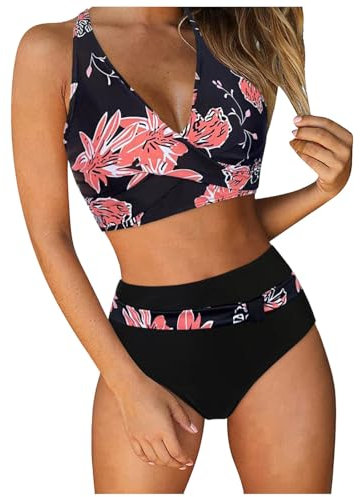 Swim Dresses with Sleeves Black Bikini top Waterproof Swimming Cap Women Black Halter Neck Bikini top Ladies Swimsuit Bandeau Swimsuit Swim Suit with Shorts Women Bikini Women Bikini