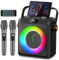 HWWR Karaoke Machine with 2 Wireless Microphones, Bluetooth 5.3 Speaker with Upgraded Subwoofer, Bass Boom | Home Party PA System, Outdoor Gatherings, Support TV/AUX/USB/TF Card/Live