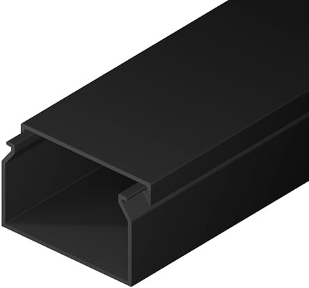 EDO Kabelkanal 40x25 mm Dunkelanthrazit – 2 m Kabelschacht mit Klappdeckel zur Schraubmontage – Aufputz Kabelabdeckung für Wand, TV, Büro – Kabel Organizer für Innenbereich