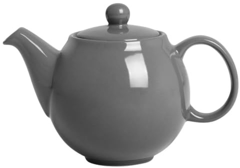 Olympia Cafe Stoneware Table Service Teapot 450ml, Charcoal (2 Pack) | Retains heat to keep drinks hot, with a comfortable handle and a smooth pouring spout for effortless serving.