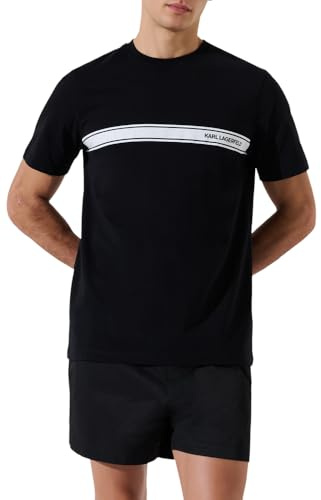 KARL LAGERFELD Herren Elongated Logo Graphic T-Shirt