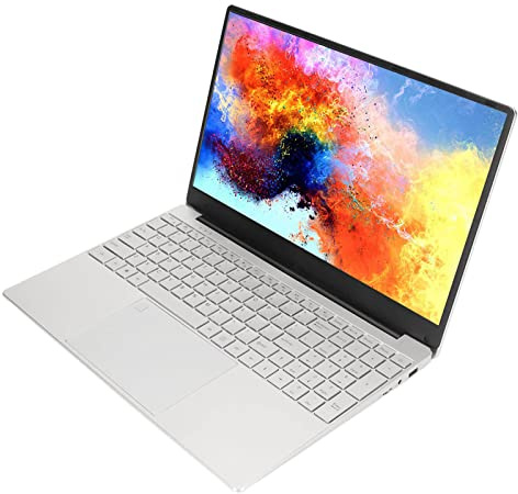 Plyisty Ordinateur Portable 15.6 Pouces HD Silver Notebook Computer pour 11 8G RAM Clavier Caravouy (8 + 256g Prise UE)