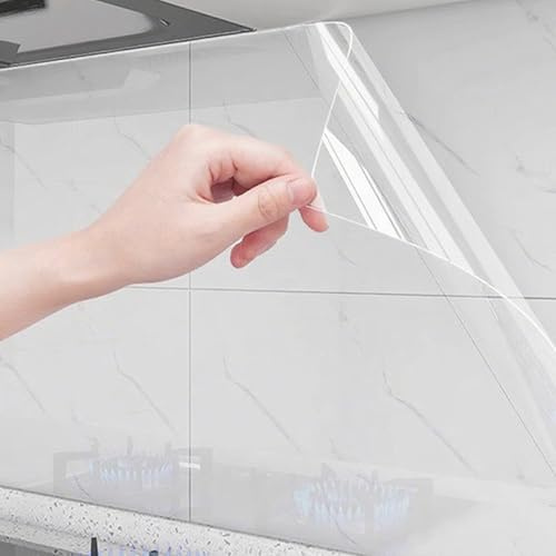 Pellicola Protettiva Trasparente per Pareti,Impermeabile,Resistente All'olio,Mantiene le Parete Pulite,Adesione Statica,Non Richiede Colla,Adatto a Cucine,Soggiorni,ecc. (H60×L100cm/23×39in)
