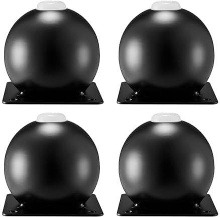 Lot de 4 Pieds de Meuble Boule, 12cm Pieds en Métal Ronds, Pied de Rechange Canapé Moderne pour Armoires Tables Bureaux Meubles Bibliothèques(Noir,12cm/4.7in)