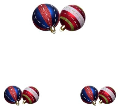 Heitmann Deco Weihnachtskugeln Set 16-teilig – Christbaumschmuck in Blau & Rot, matt & glänzend – Bruchsichere Kugeln Ø 6 cm für den Weihnachtsbaum (Packung mit 3)