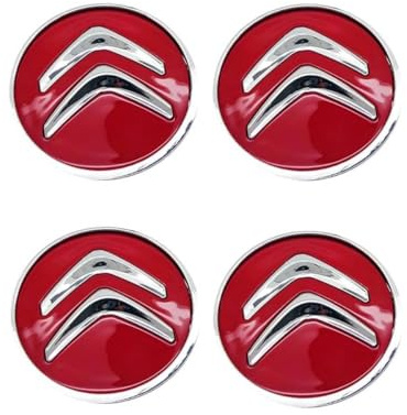 4 Pièces Cache Moyeu pour Citroen Xsara Picasso 1999-2009 Hatchback, Roue Couvercles de Moyeu Enjoliveur de Voiture Voiture Enjoliveurs Centraux,O.D-60MM-Red