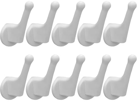 Generisch Clothes Hooks for the Cupboard, Sturdy Pack of 10 Organiser Hangers, Radiator Hooks for Bathrobe, for Household, Home, Handbag, Jacket, Clothing, Dressing Gown, Hat, Shopping
