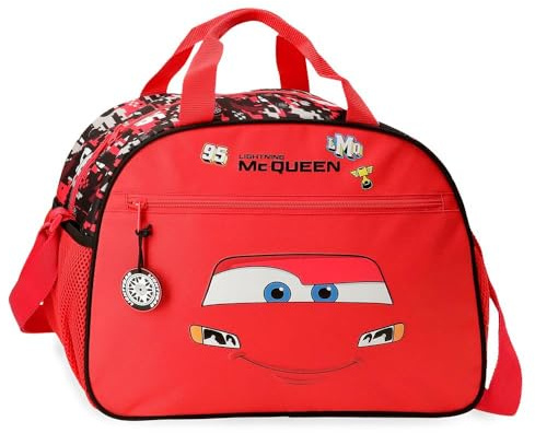 Disney Cars McQueen Kinder‑Rucksack, Schulrucksack aus Polyester, seitliche Taschen, breite verstellbare Schultergurte, Joumma Bags