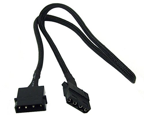 Phobya 4Pin Molex Stromverlängerung 60cm - Schwarz Kabel Lüfterkabel und Adapter