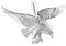 CLEVER SCHMUCK Silberner Herren Anhänger großer Adler fliegend 37 mm plastisch glänzend 925 Sterling Silber im Schmucketui