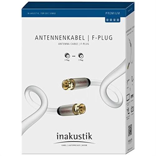 inakustik – 004262075 – Premium F-Plug Antennenkabel | Für die Anforderungen bei hochauflösenden Fernsehformaten (HDTV) entwickelt | 7,5m in Weiß | 100 dB - 3-fache Abschirmung - Massivleiter