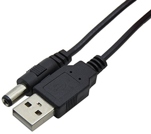 CableDeconn USB to 5.5 mm/2.1 mm 5 Volt DC Barrel Jack Power Câble