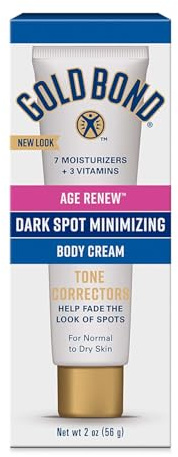 Gold Bond Dark Spot Minimizing Body Cream, 2 Ounce, Moisturizes and Exfoliates Skin to Help Minimize the Appearance of Age and Sun-Damage Dark Spots on Hands, Arms, Neck, and Chest