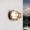 Licht-Erlebnisse Wandleuchte Schiffslampe außen, Maritime Kellerleuchte Messing, Ovalleuchte, rostfrei, T:10 cm, IP64, E27, Rustikal, Feuchtraumlampe, Wandleuchte Haus