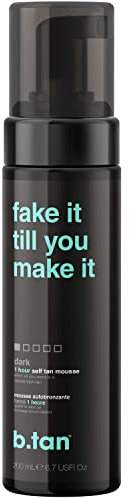 b.tan Selbstbräuner | Fake It Till You Make It - 1 Stunde Selbstbräunungsmousse für Eine Sehr Dunkelstes Bräune, Tierversuchsfrei, Vegan, 200 ml