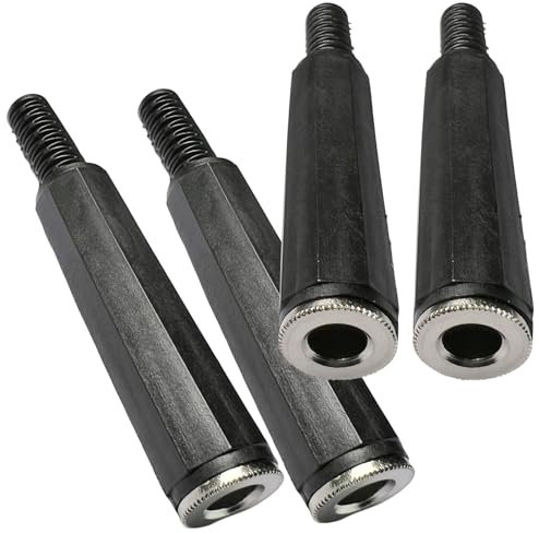 CESS 1/4 Inch TS Female Jack Cable Connector- 6.35mm Mono Jack for Guitar & Microphone - 4 PACK