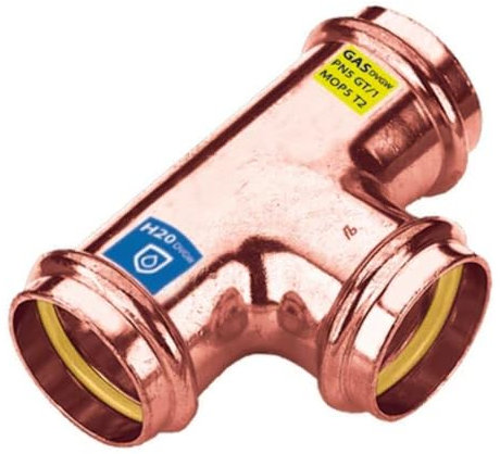 Tee in rame a pressare FFF acqua/gas 15mm